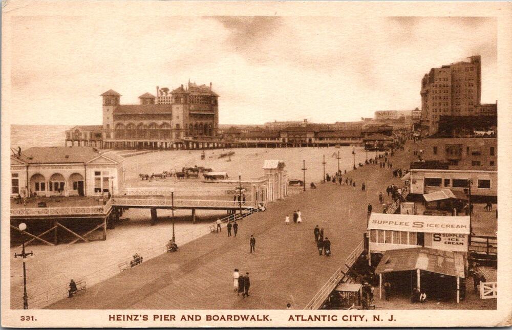 Heinz's Pier & Boardwalk Atlantic City NJ Vintage Postcard SP7-28